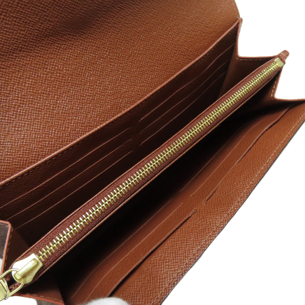 LOUIS VUITTON Long Wallet Purse M60531 Monogram canvas Brown Portefeuille Sarah Women Used Authentic