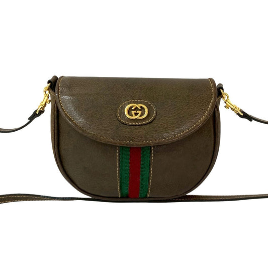 GUCCI Shoulder Bag leather Brown Sherry line