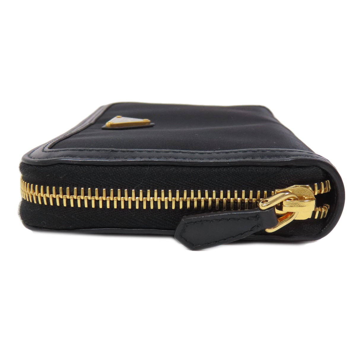 PRADA Long Wallet Purse Nylon black logoMetal Women Used Authentic