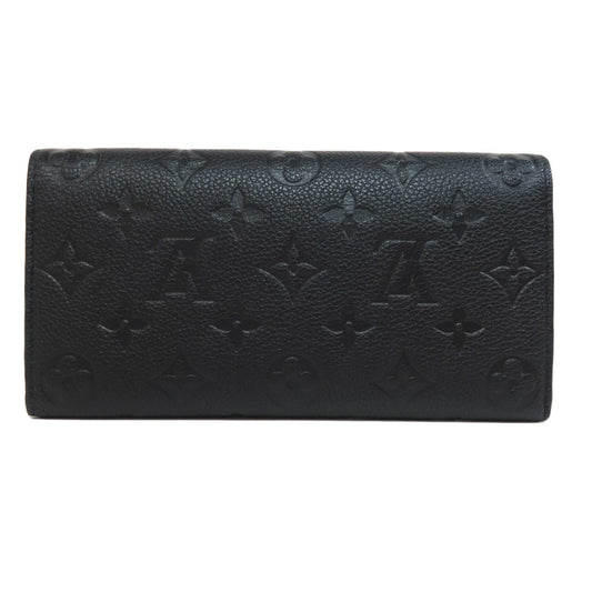 LOUIS VUITTON Bifold Wallet M62369 Ann Platt black Portefeuille Emily Women Used Authentic