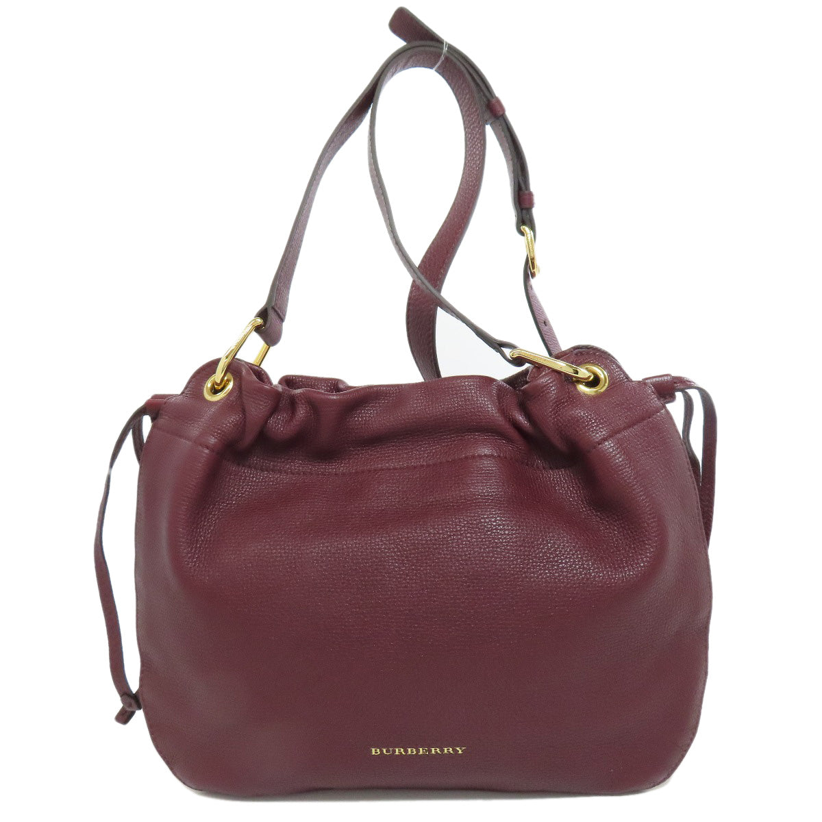 BURBERRY Shoulder Bag leather Red logo Women Used Authentic