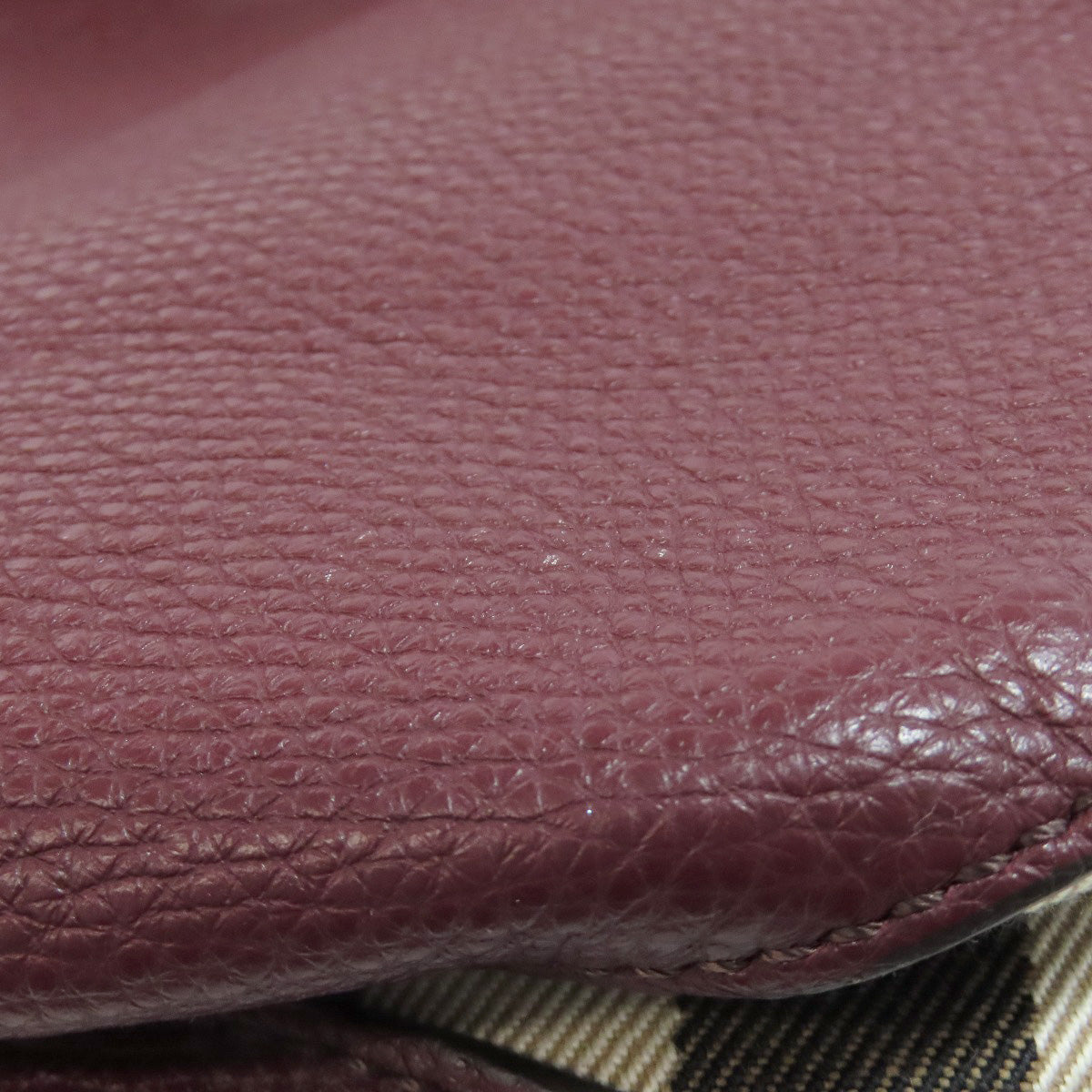 BURBERRY Shoulder Bag leather Red logo Women Used Authentic