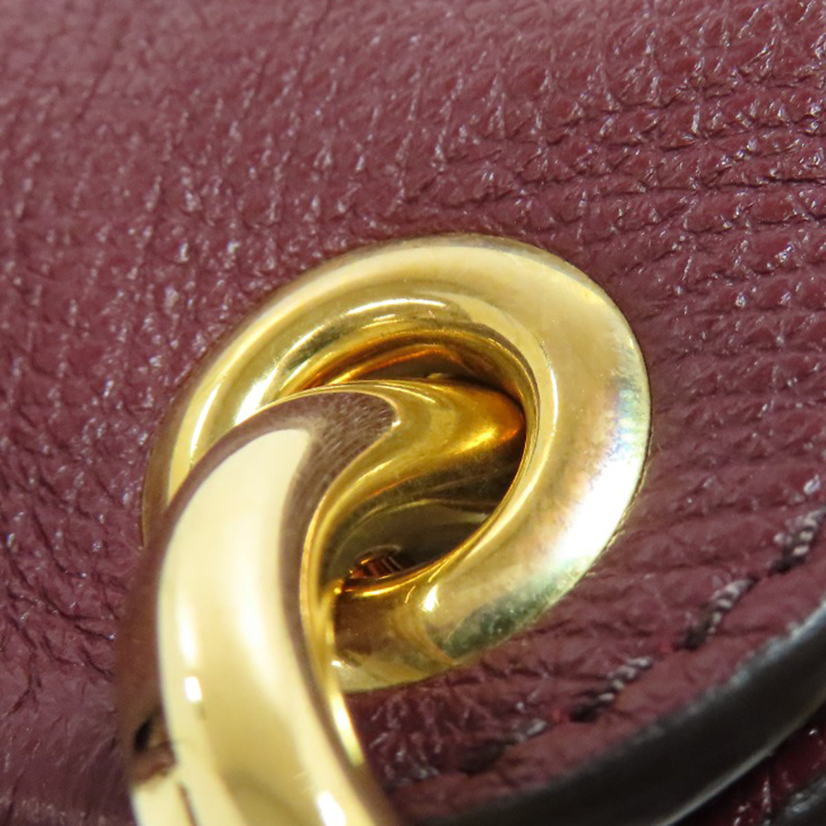BURBERRY Shoulder Bag leather Red logo Women Used Authentic