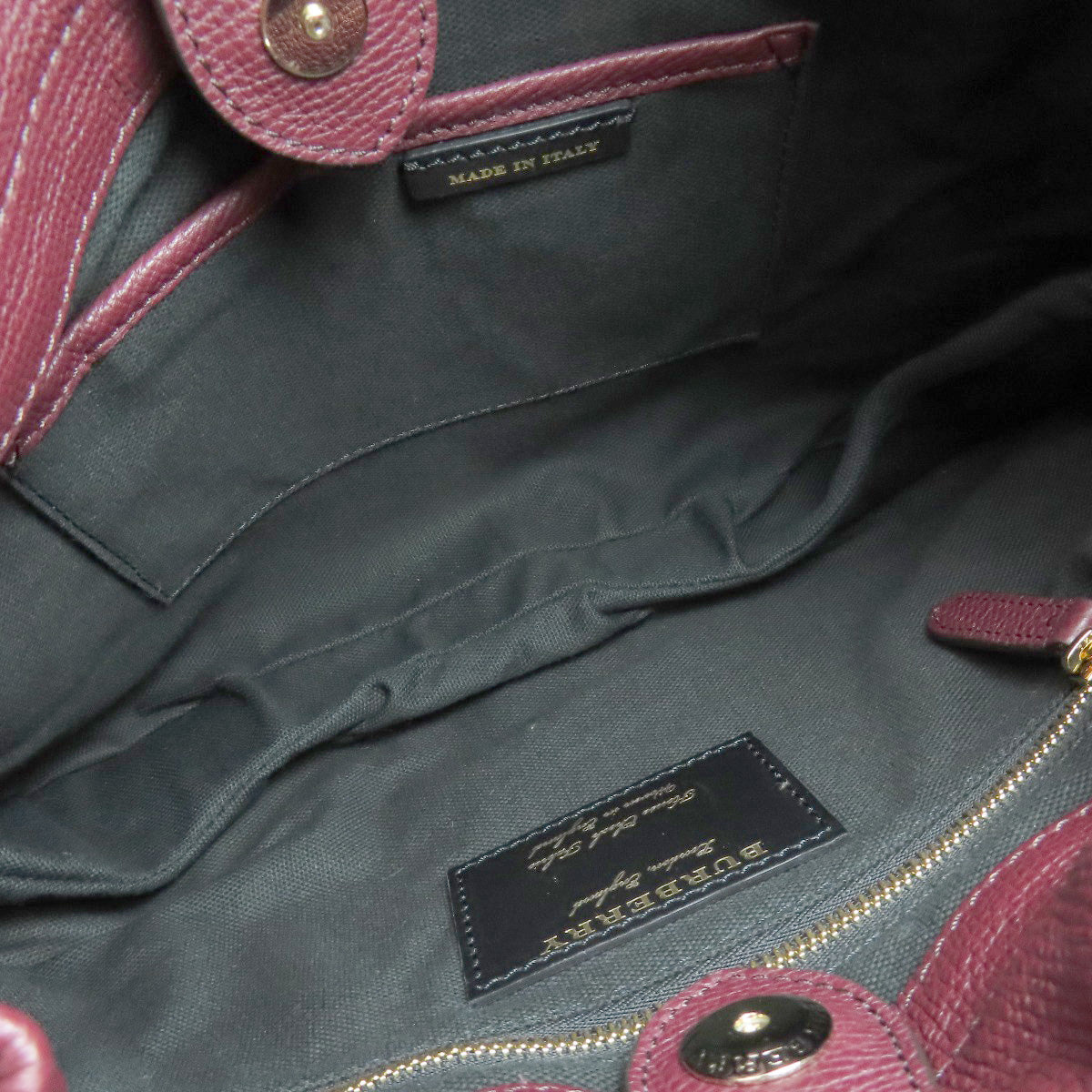 BURBERRY Shoulder Bag leather Red logo Women Used Authentic