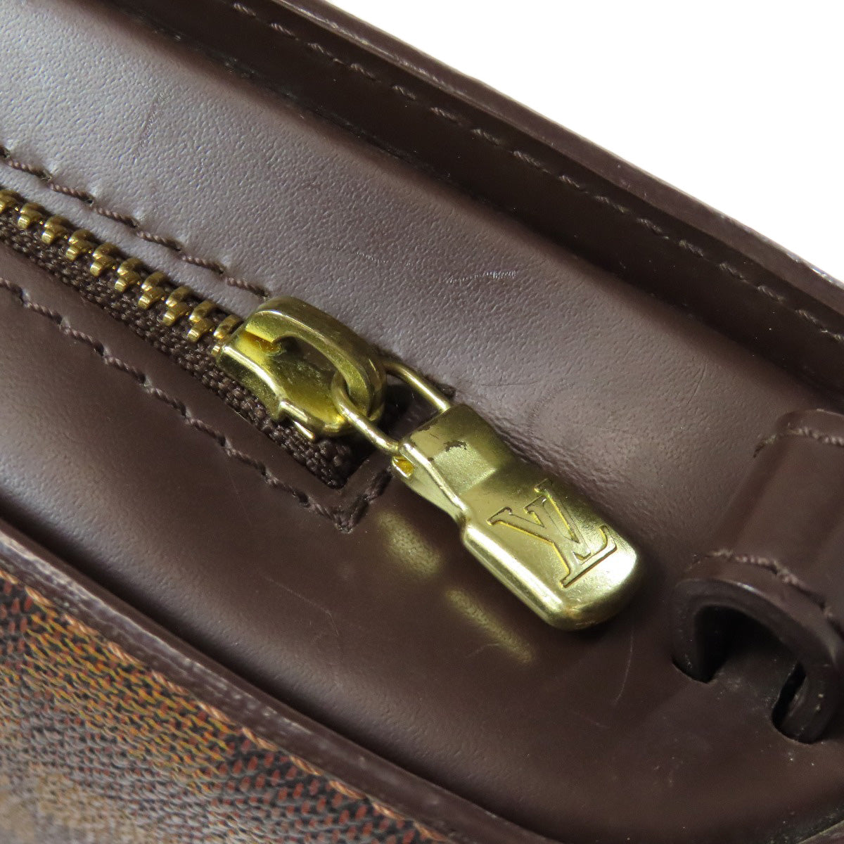 LOUIS VUITTON business bag N51993 Damier canvas Brown Saint Louis Women Used Authentic