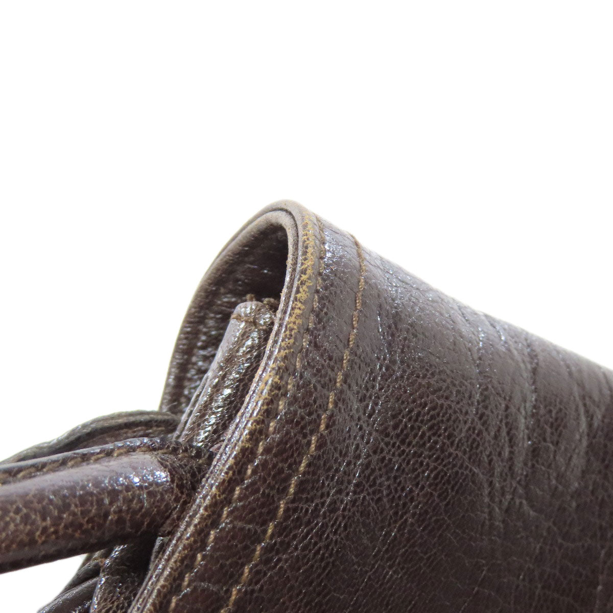 CELINE Shoulder Bag leather Brown Carriage Women Used Authentic