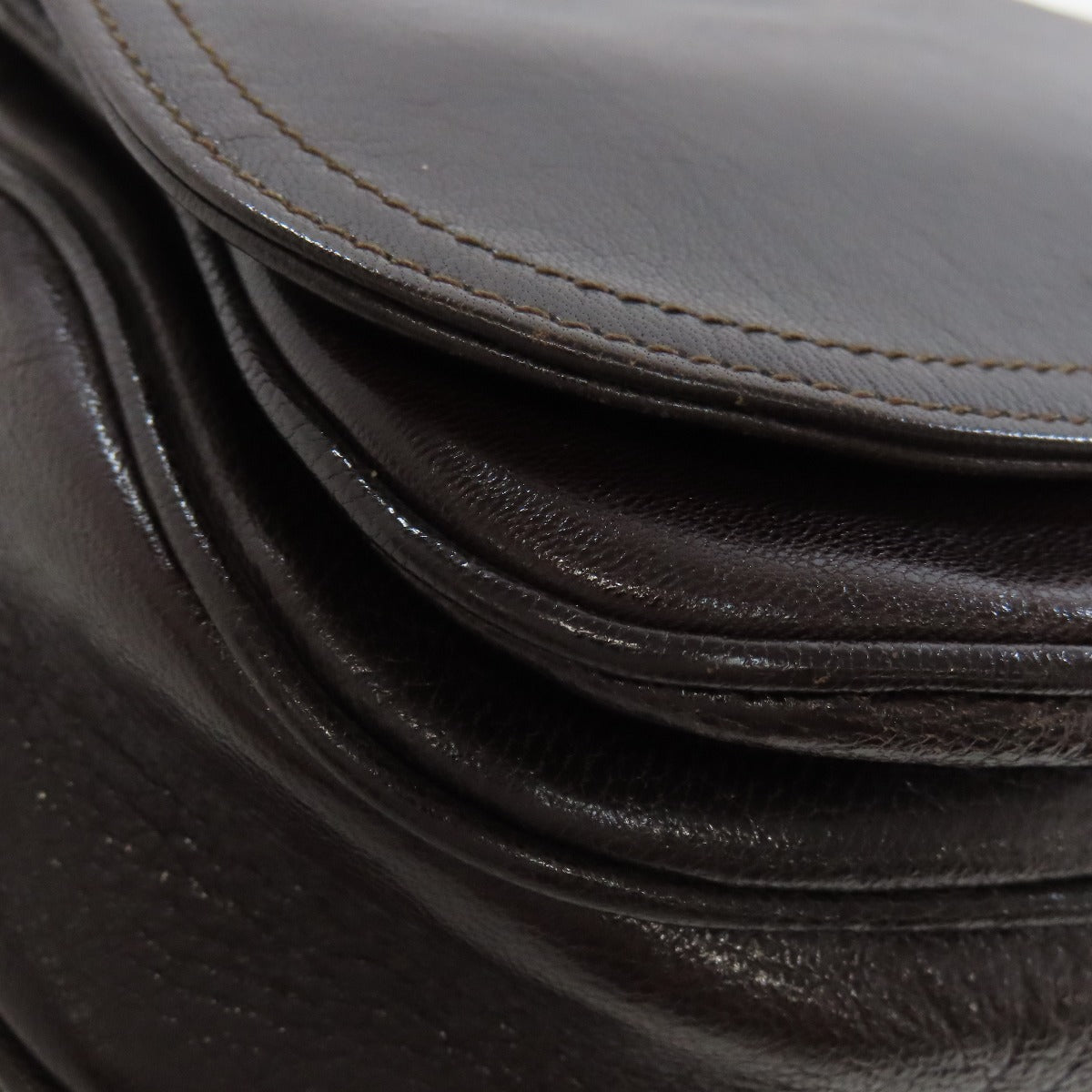CELINE Shoulder Bag leather Brown Carriage Women Used Authentic