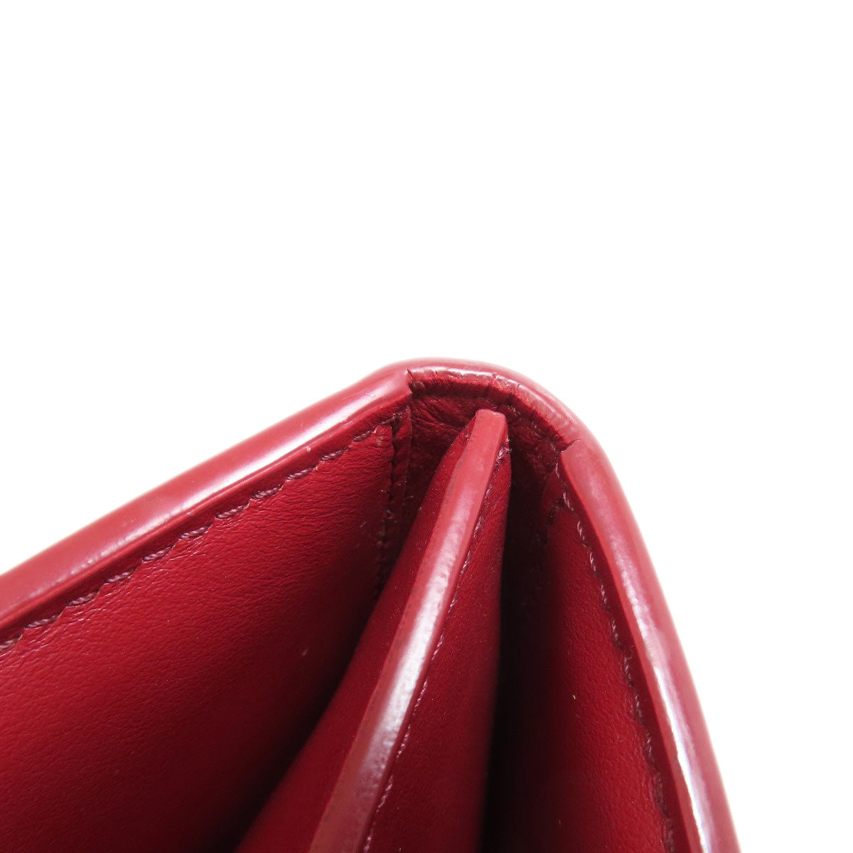 BURBERRY Long Wallet Purse leather Red Shoulder wallet Women Used Authentic