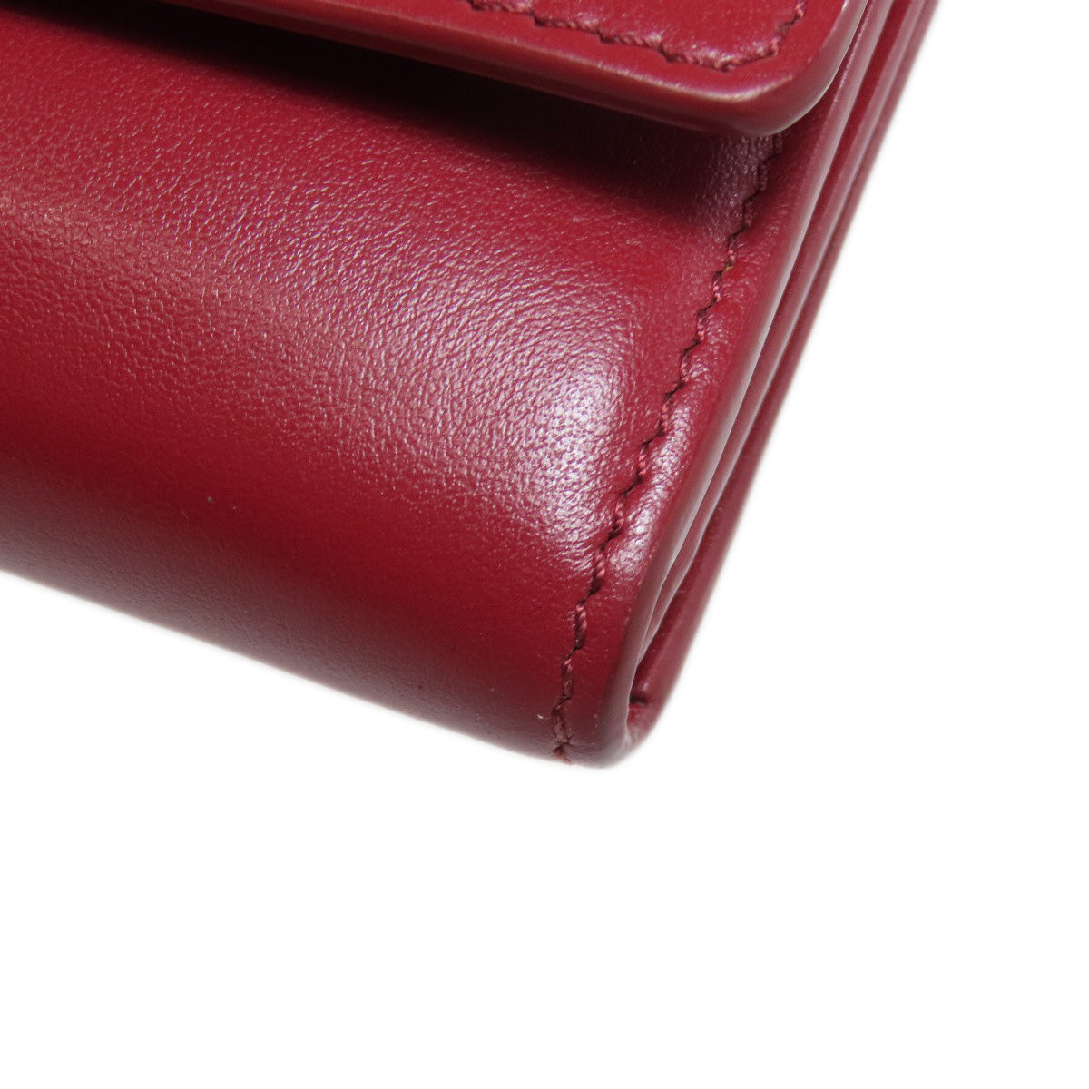 BURBERRY Long Wallet Purse leather Red Shoulder wallet Women Used Authentic
