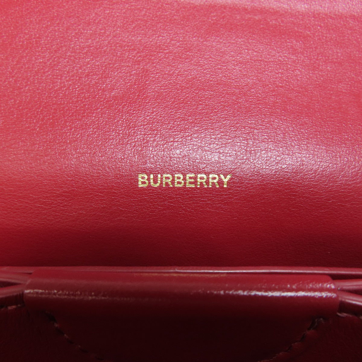 BURBERRY Long Wallet Purse leather Red Shoulder wallet Women Used Authentic