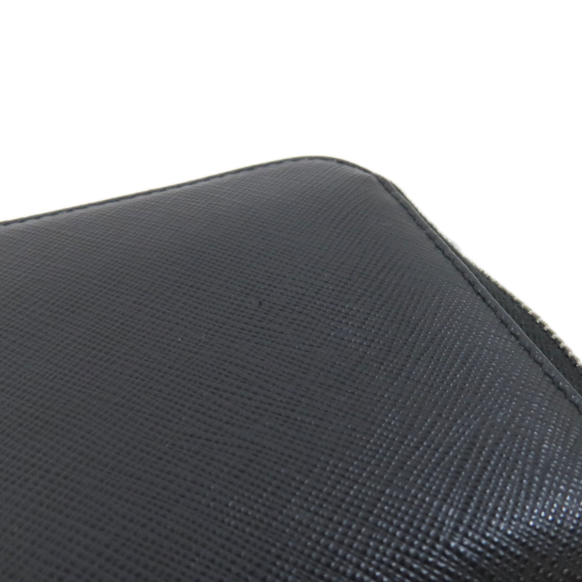 PRADA Long Wallet Purse leather black Safiano mens Used Authentic