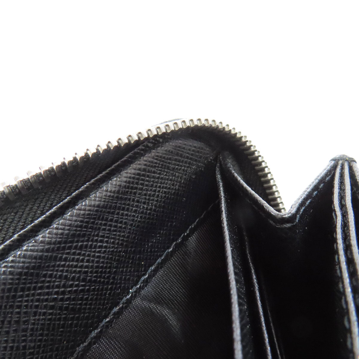 PRADA Long Wallet Purse leather black Safiano mens Used Authentic