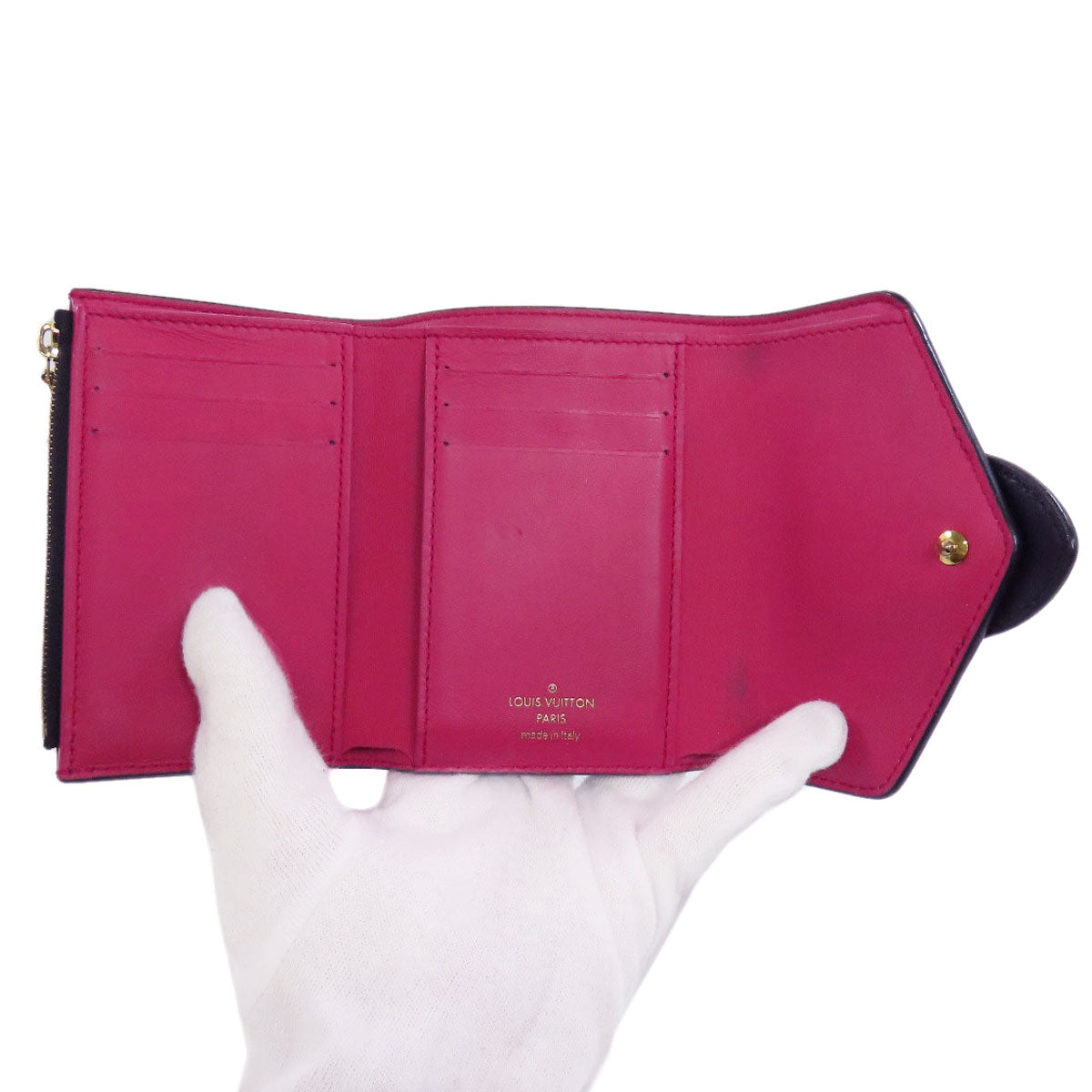 LOUIS VUITTON Bifold Wallet M69176 leather black Portefeuille LV Pont Neuf Women Used Authentic