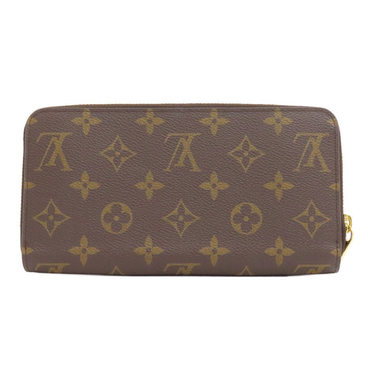 LOUIS VUITTON Long Wallet Purse M41895 Monogram canvas Brown Zippy wallet Women Used Authentic