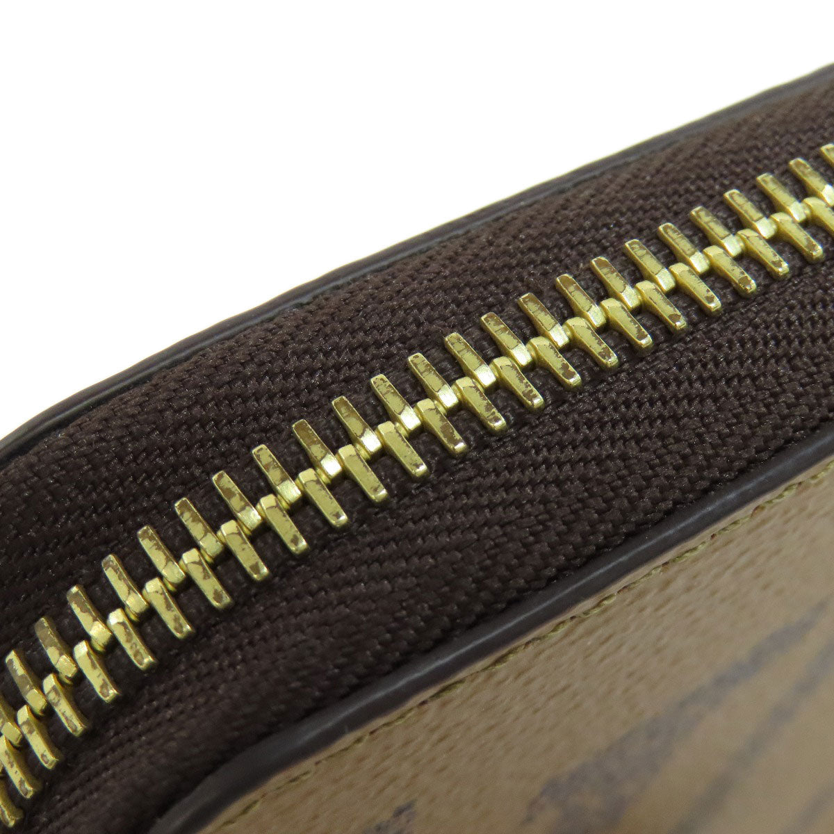 LOUIS VUITTON Long Wallet Purse M69353 Giant monogram canvas Brown Zippy wallet Women Used Authentic