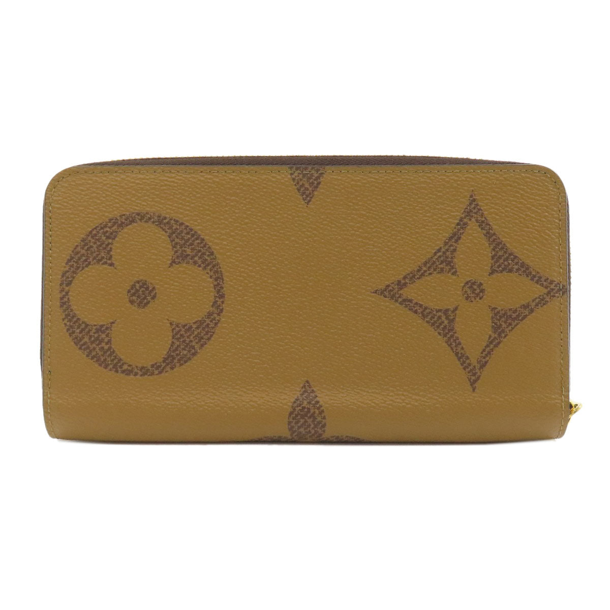 LOUIS VUITTON Long Wallet Purse M69353 Giant monogram canvas Brown Zippy wallet Women Used Authentic