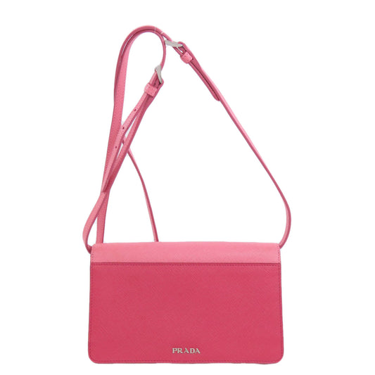 PRADA Shoulder Bag BT1020 Safiano pink logo