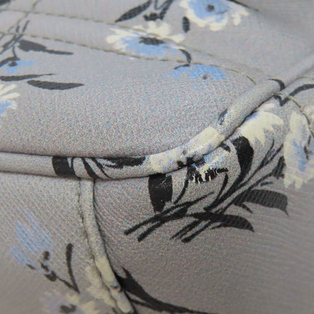 PRADA Shoulder Bag PVC gray Flower motif Women Used Authentic