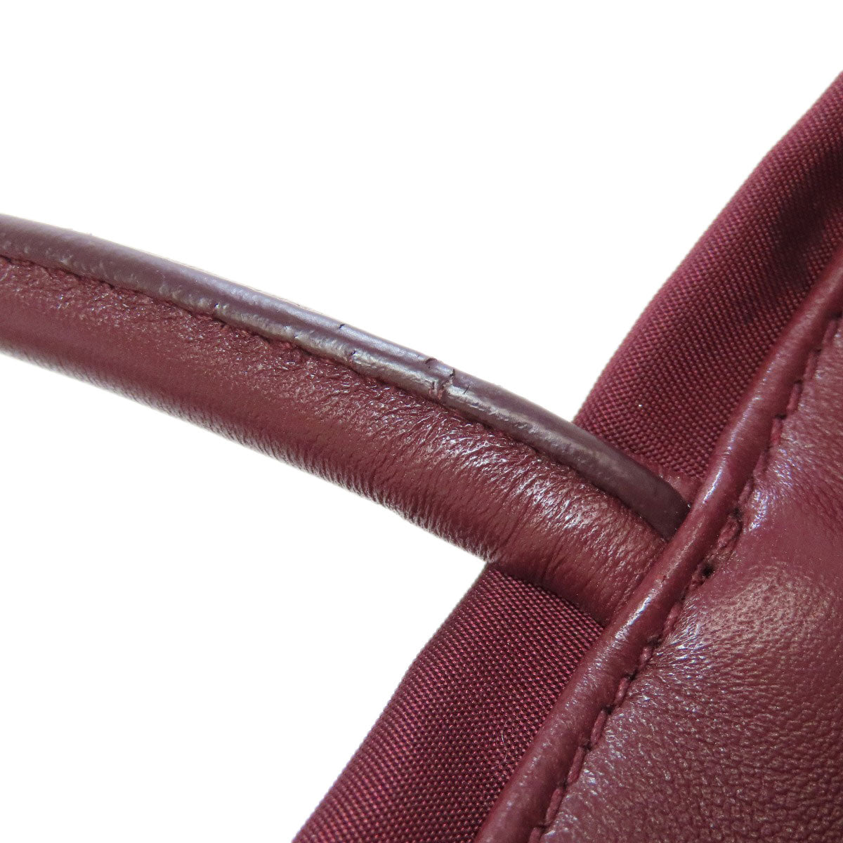 PRADA Handbag 1BG068 Nylon Red Ribbon motif 2WAY Women Used Authentic