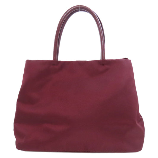 PRADA Handbag 1BG068 Nylon Red Ribbon motif 2WAY Women Used Authentic