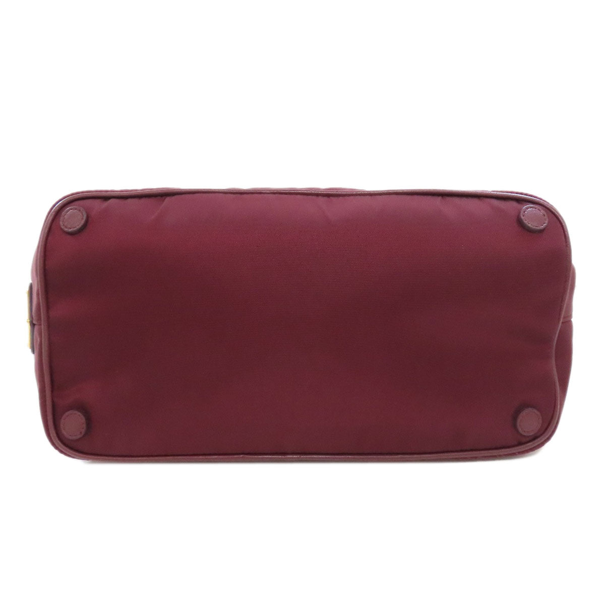 PRADA Handbag 1BG068 Nylon Red Ribbon motif 2WAY Women Used Authentic