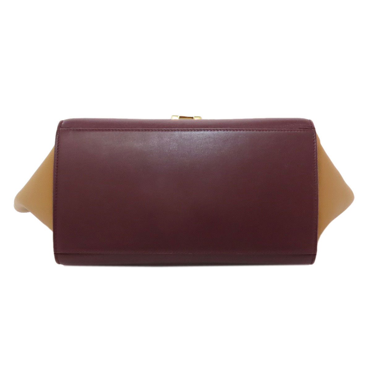 CELINE Handbag leather Red Trapeze 2WAY Women Used Authentic