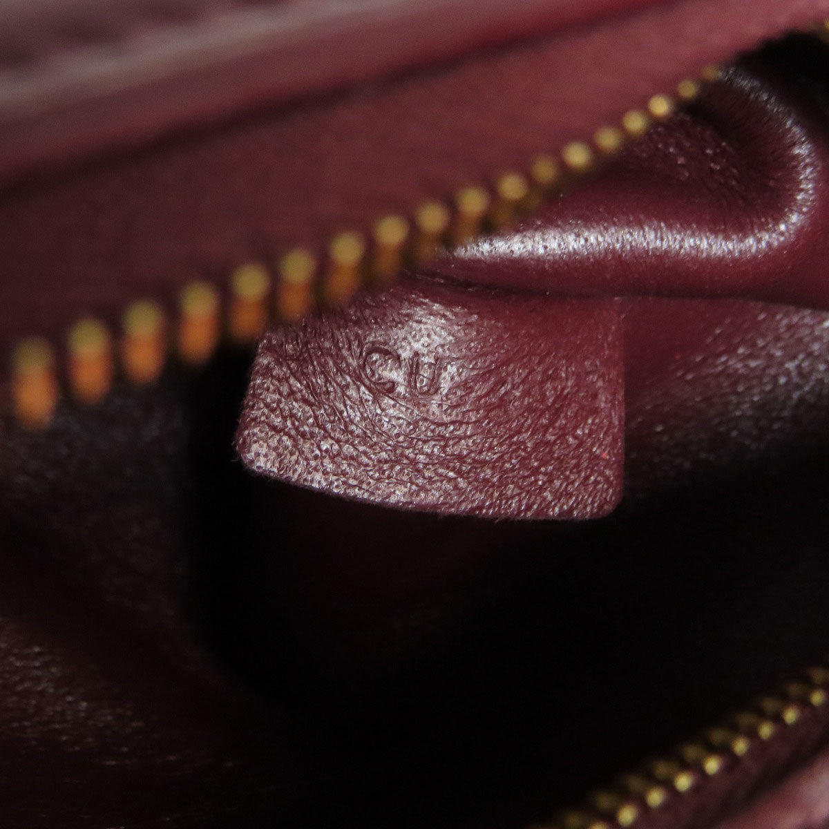 CELINE Handbag leather Red Trapeze 2WAY Women Used Authentic