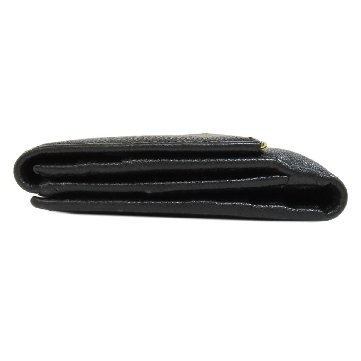 PRADA Bifold Wallet leather black Safiano logo Women Used Authentic