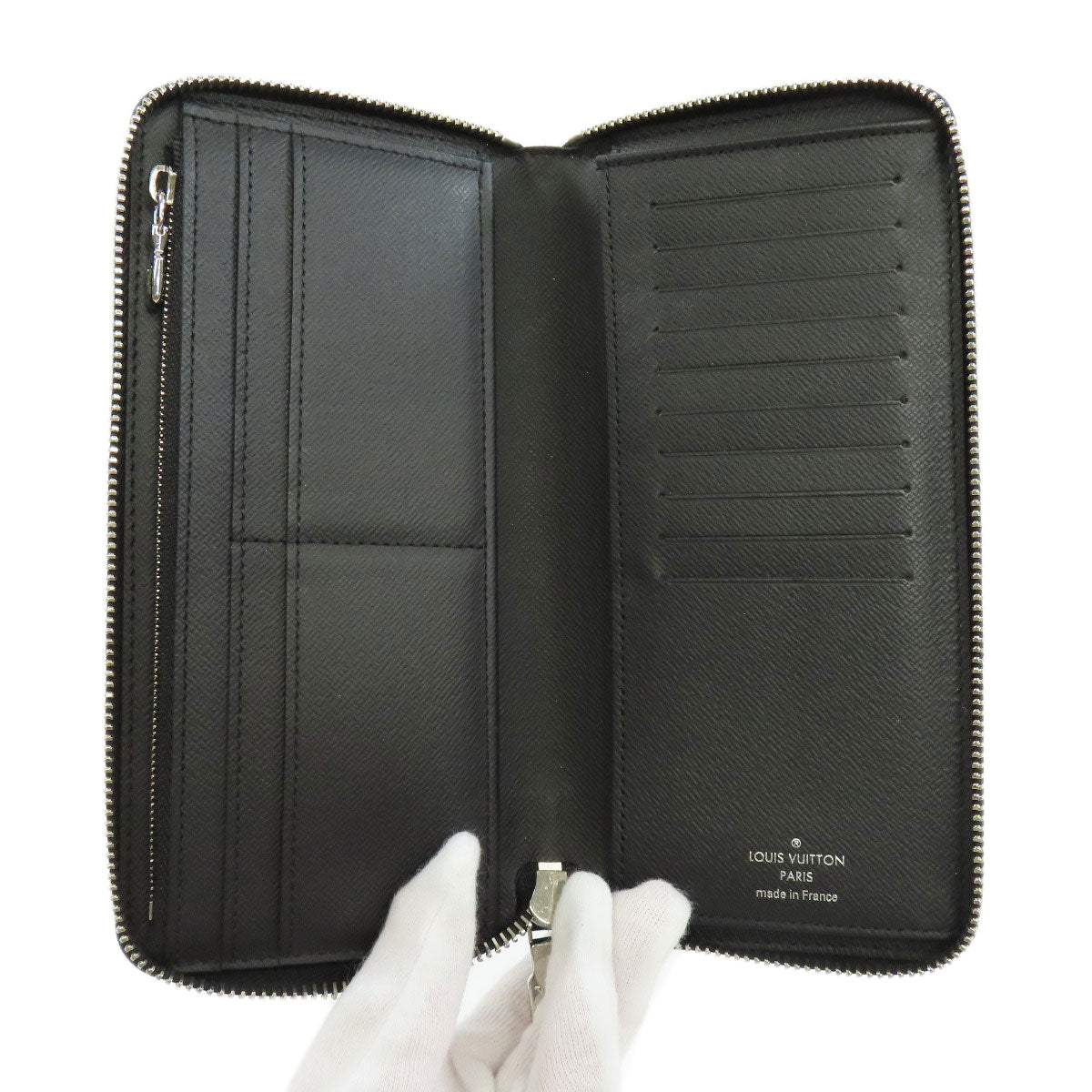 LOUIS VUITTON Long Wallet Purse M60965 Epi black Zippy wallet Vertical mens Used Authentic