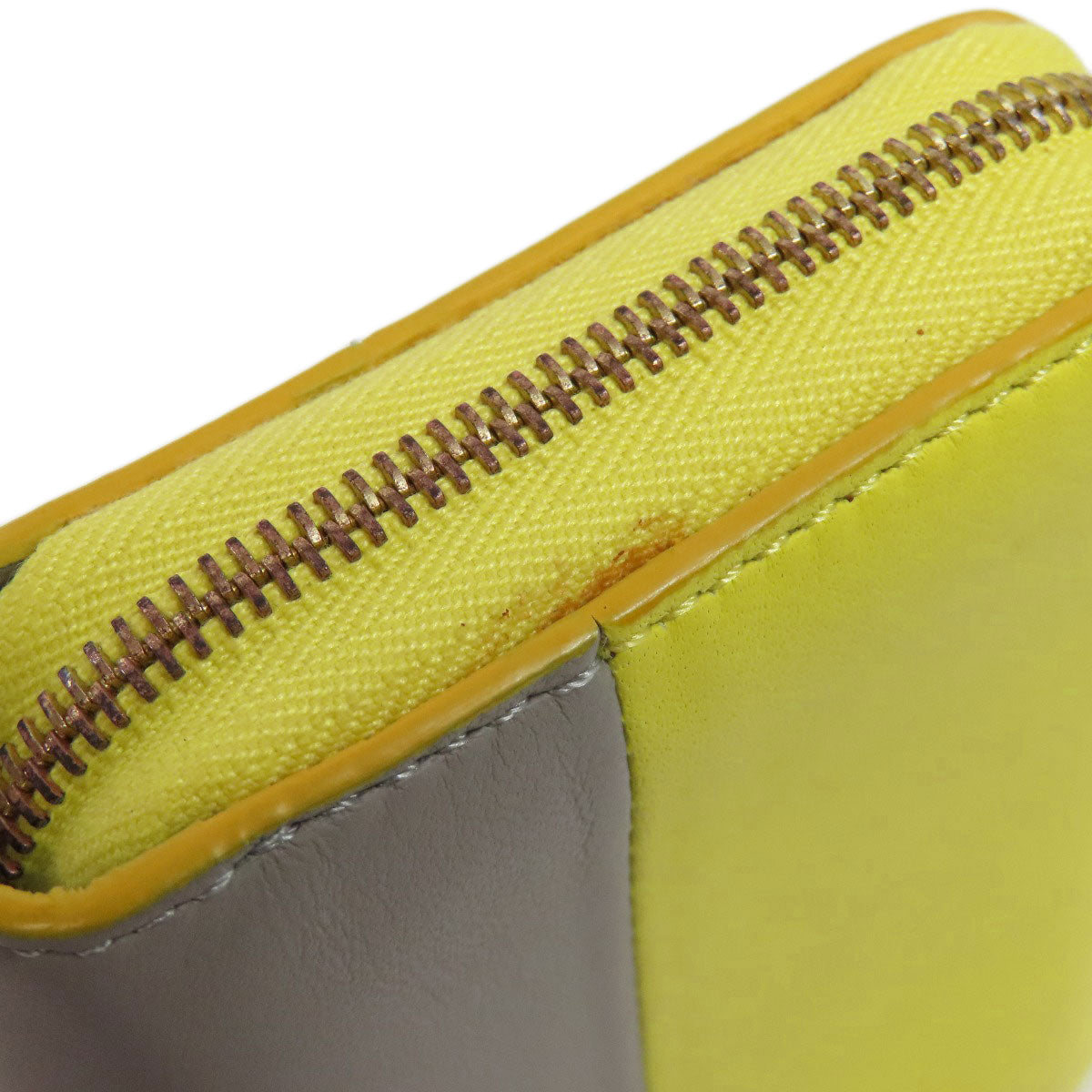 CELINE Coin case leather yellow logo Women Used Authentic