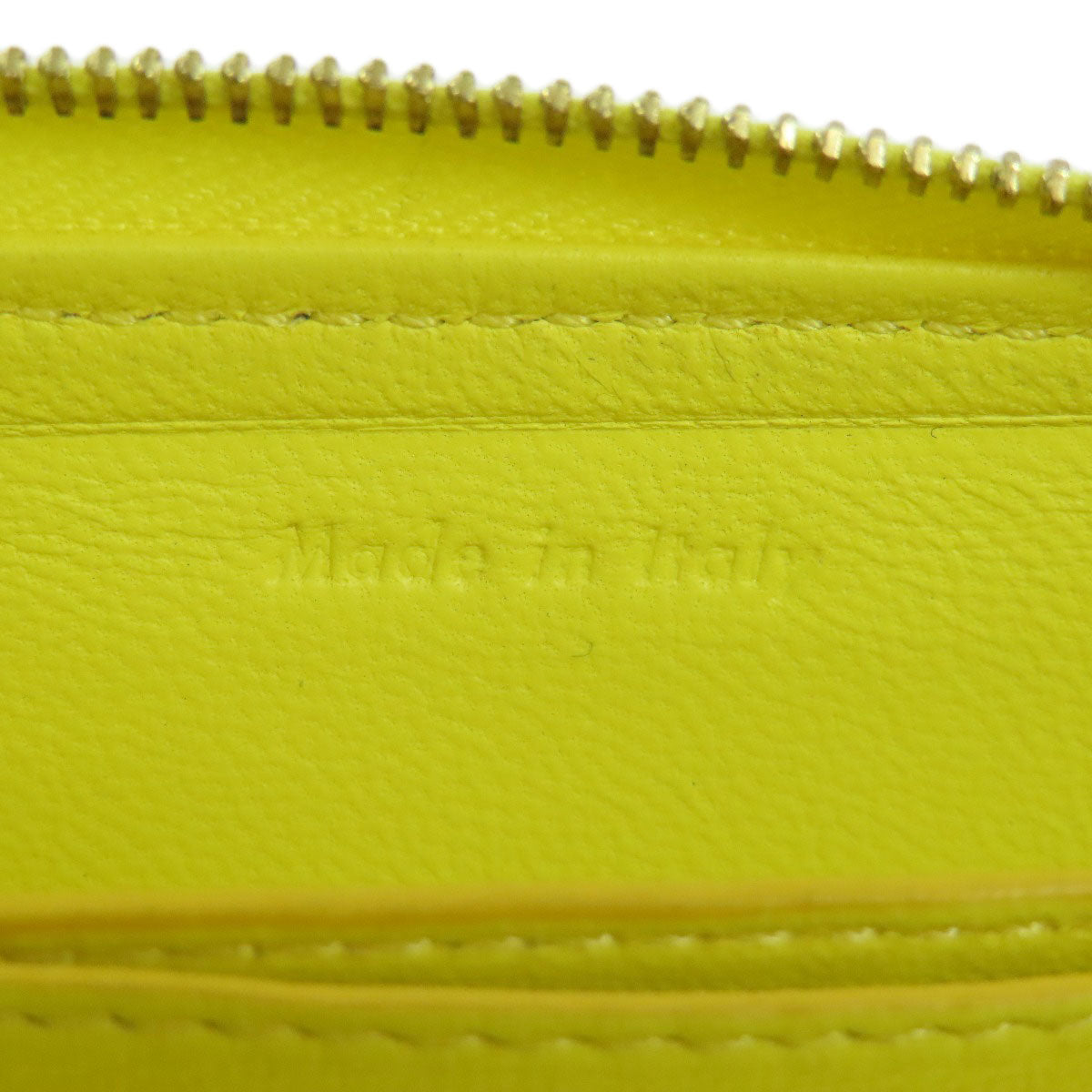 CELINE Coin case leather yellow logo Women Used Authentic