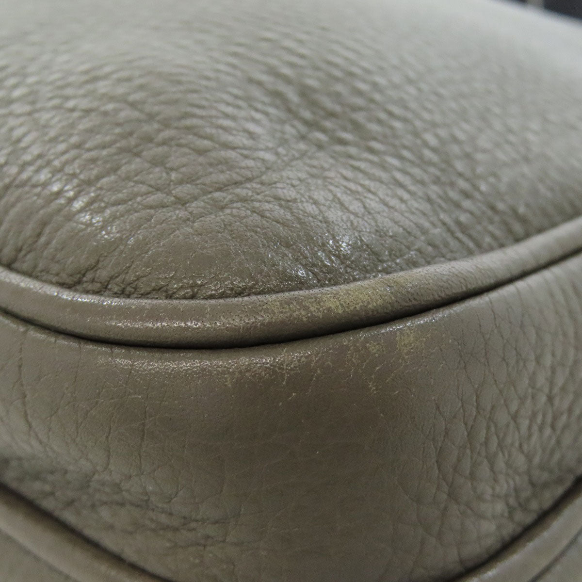 PRADA Shoulder Bag VA1034 leather gray logoMetal Women Used Authentic
