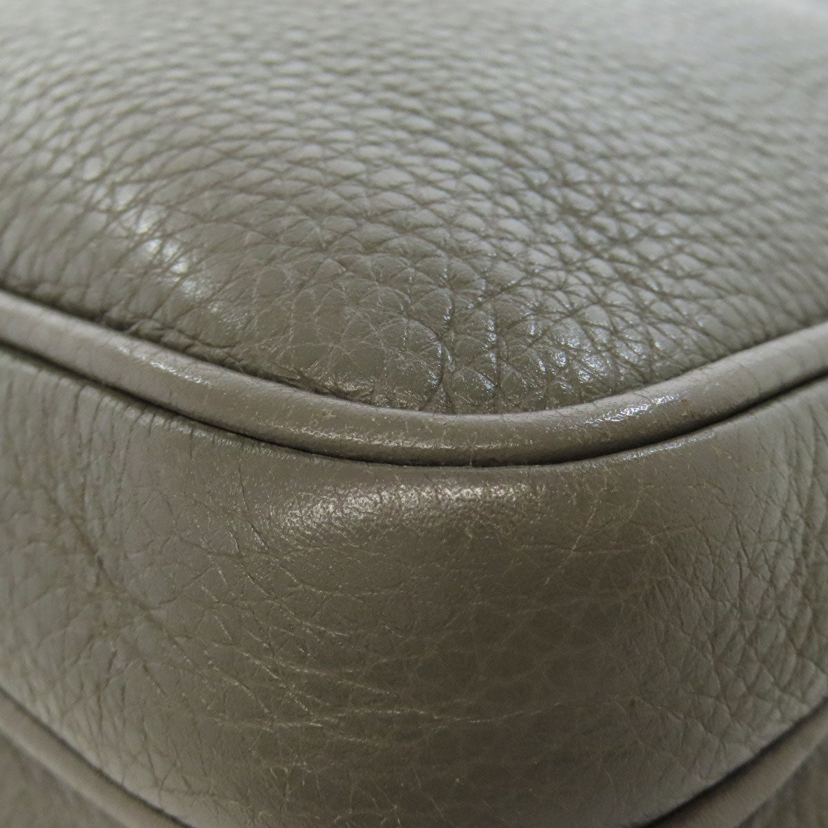 PRADA Shoulder Bag VA1034 leather gray logoMetal Women Used Authentic