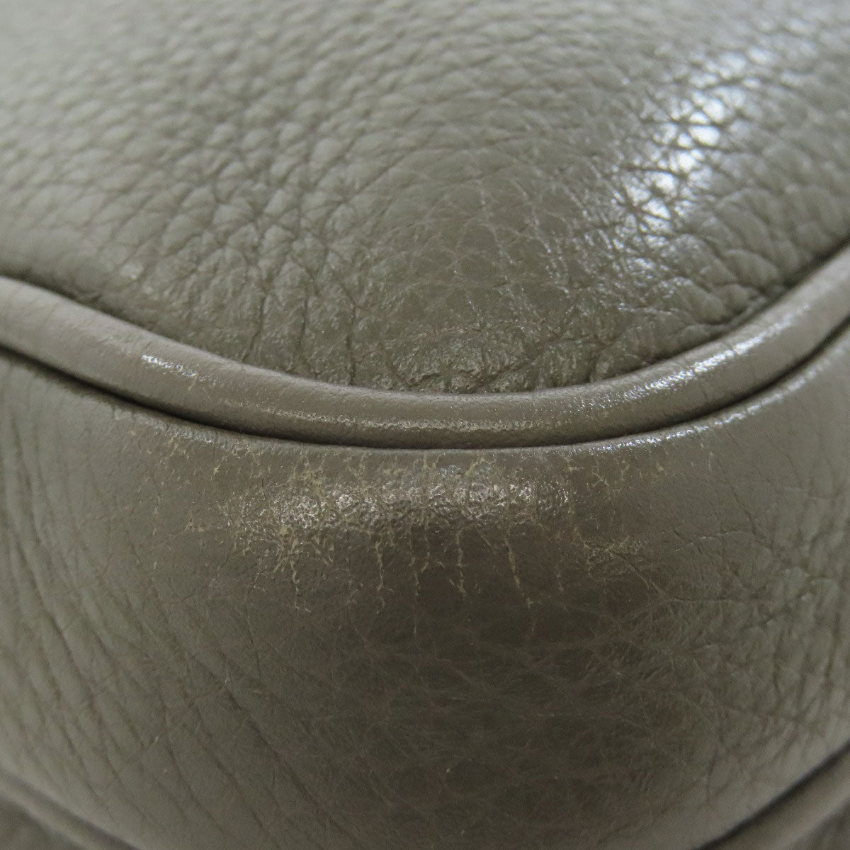 PRADA Shoulder Bag VA1034 leather gray logoMetal Women Used Authentic
