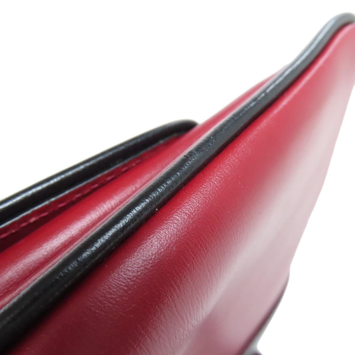 GUCCI Shoulder Bag 550129 Calfskin Red Ally GG Marmont Women Used Authentic