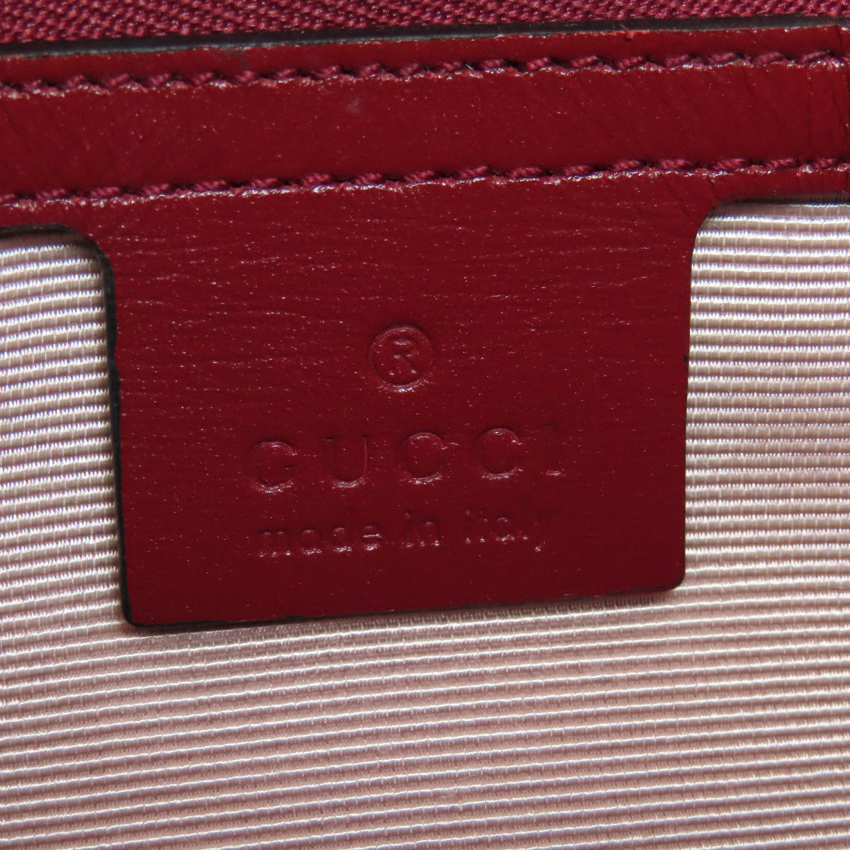GUCCI Shoulder Bag 550129 Calfskin Red Ally GG Marmont Women Used Authentic