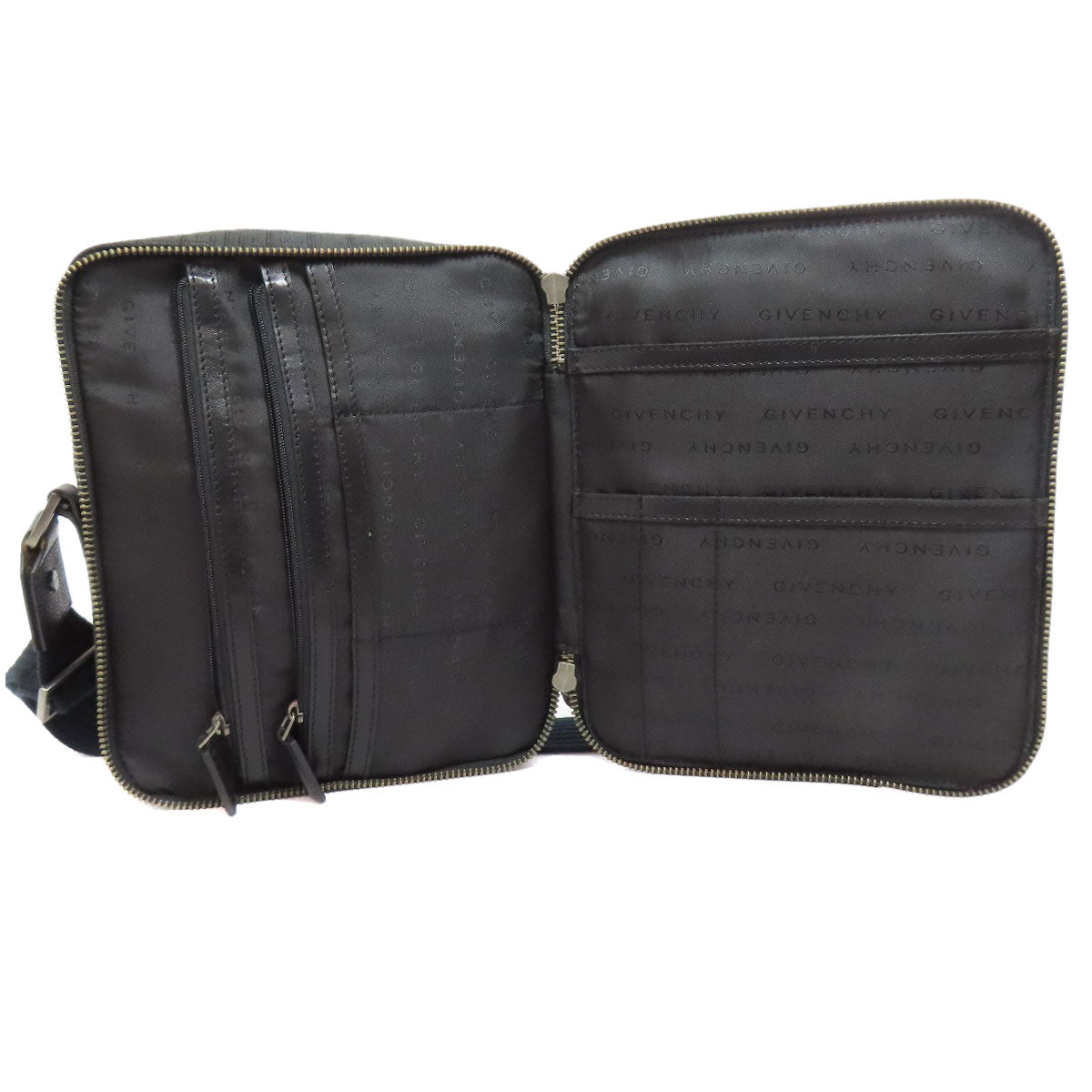 Givenchy Shoulder Bag canvas black logo Women Used Authentic