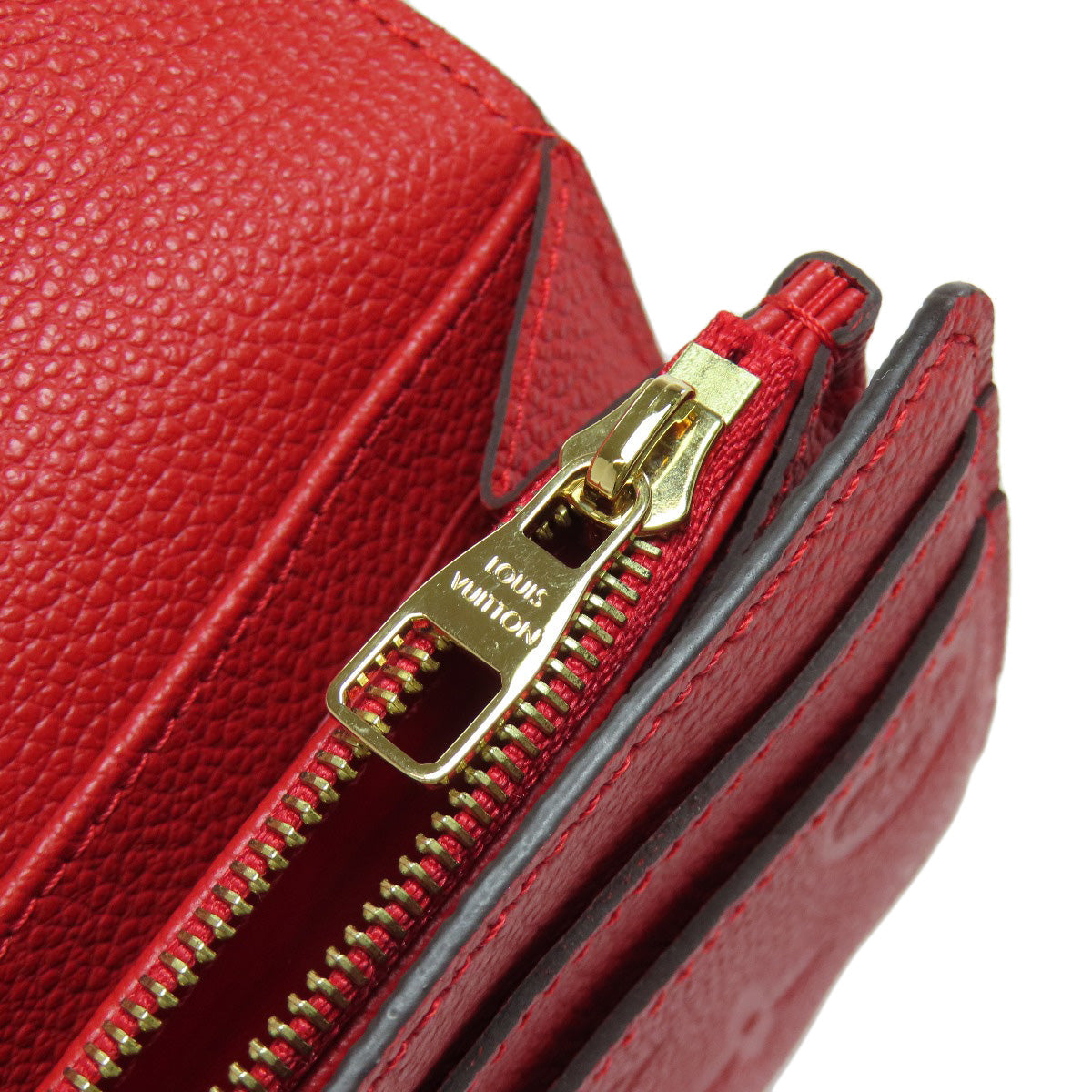 LOUIS VUITTON Long Wallet Purse M61181 Ann Platt Red Portefeuille Sara