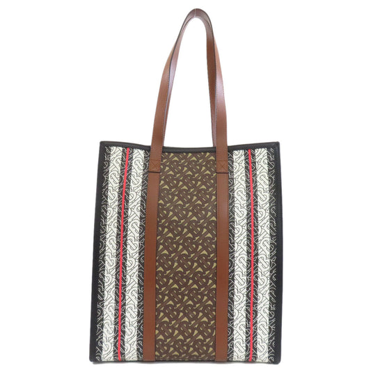 BURBERRY Tote Bag PVC Brown TB monogram Women Used Authentic