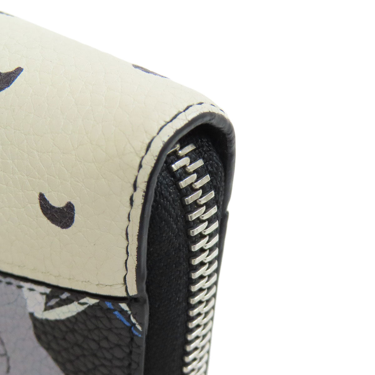 LOEWE Long Wallet Purse Calfskin black Puzzle Zip Around Paula's Ibiza collaboration Women Used Authentic