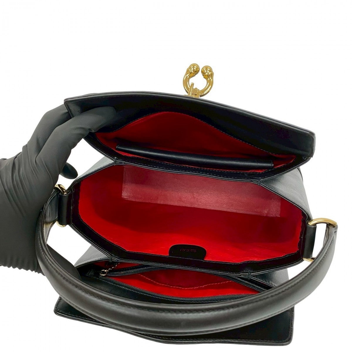 GUCCI Handbag leather black