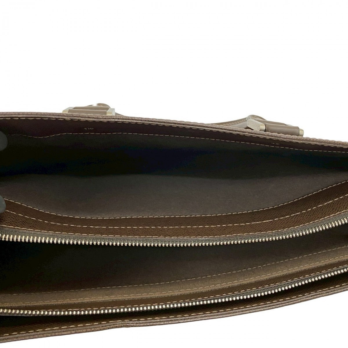 LOUIS VUITTON Business bag leather Brown Taiga Porto Documan Rozan