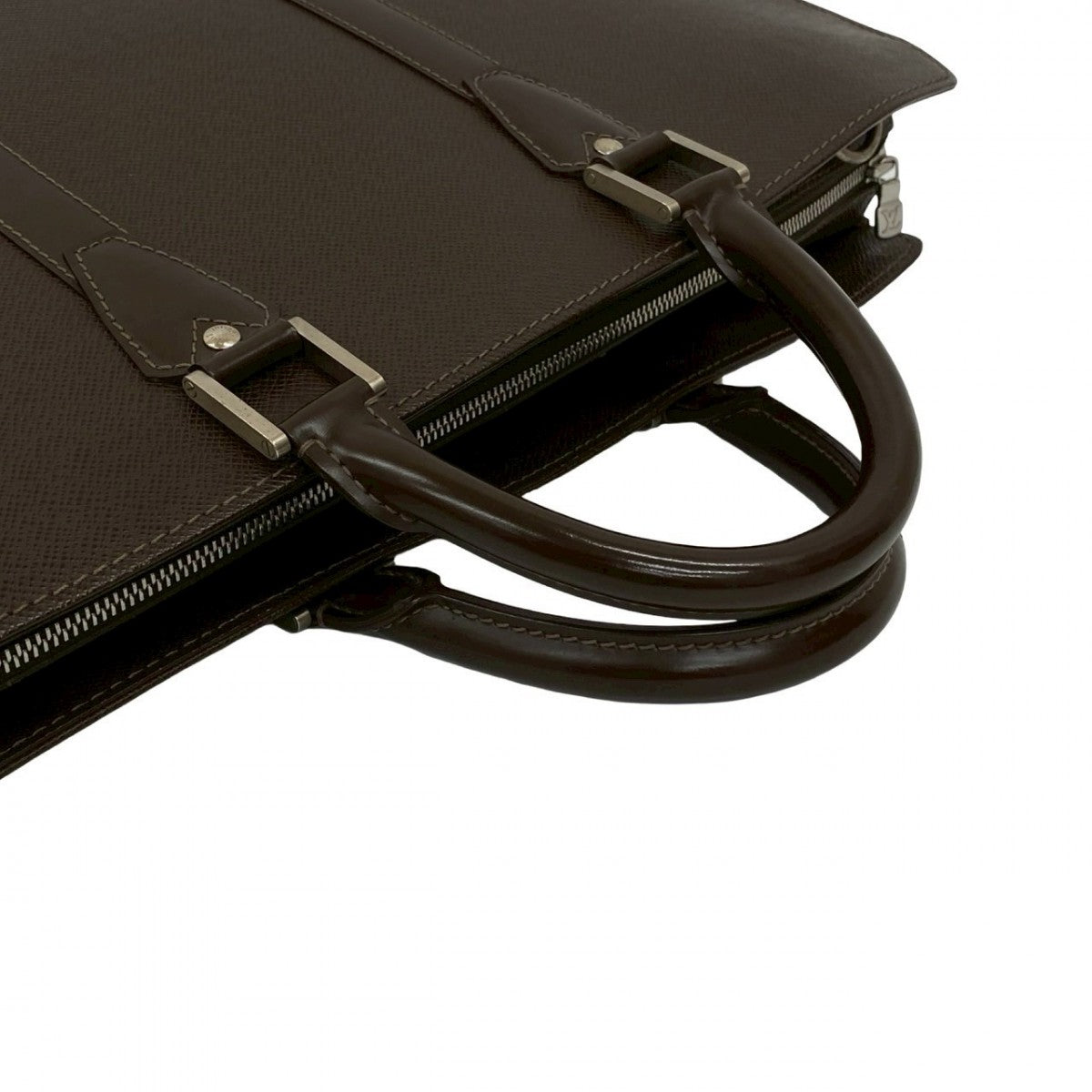 LOUIS VUITTON Business bag leather Brown Taiga Porto Documan Rozan