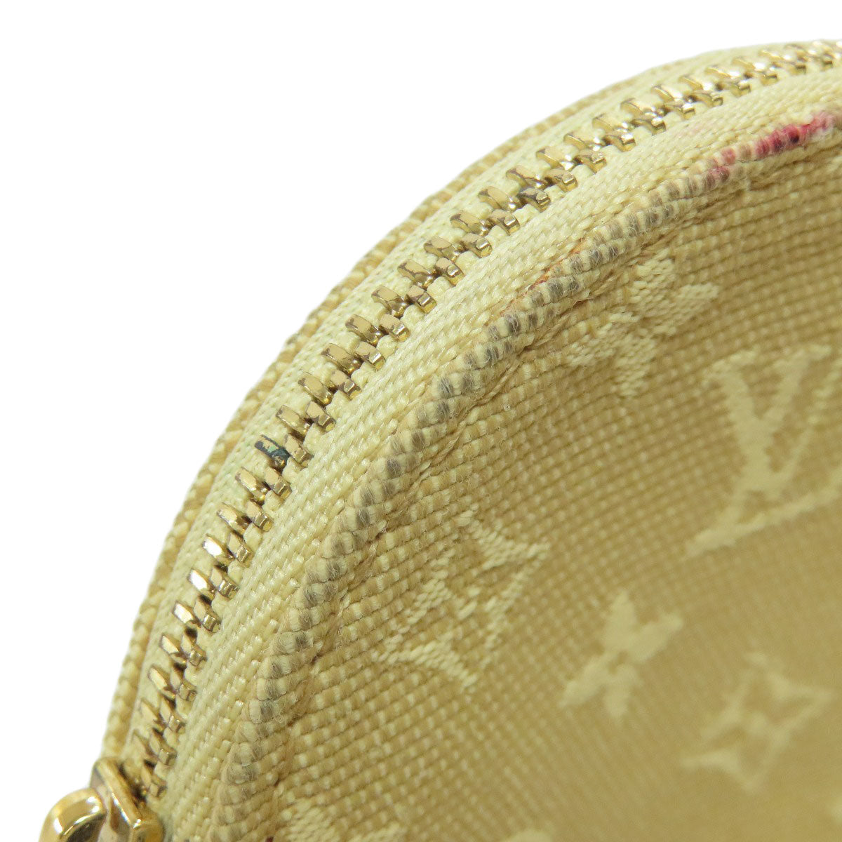 LOUIS VUITTON Coin case M92452 Monogram mini run beige Portonet Ron Women Used Authentic