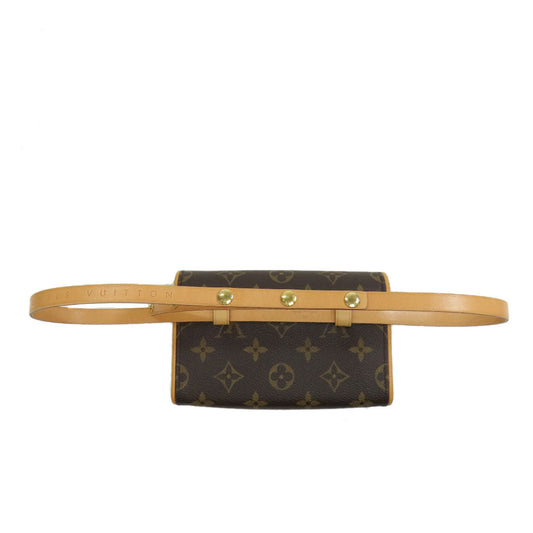 LOUIS VUITTON Hip bag M51855 Monogram canvas Brown Pochette Florentine Women Used Authentic