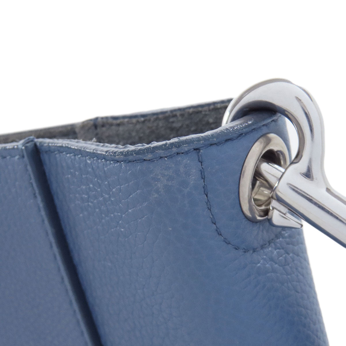 CELINE Shoulder Bag Calfskin blue Sangle Bucket Small