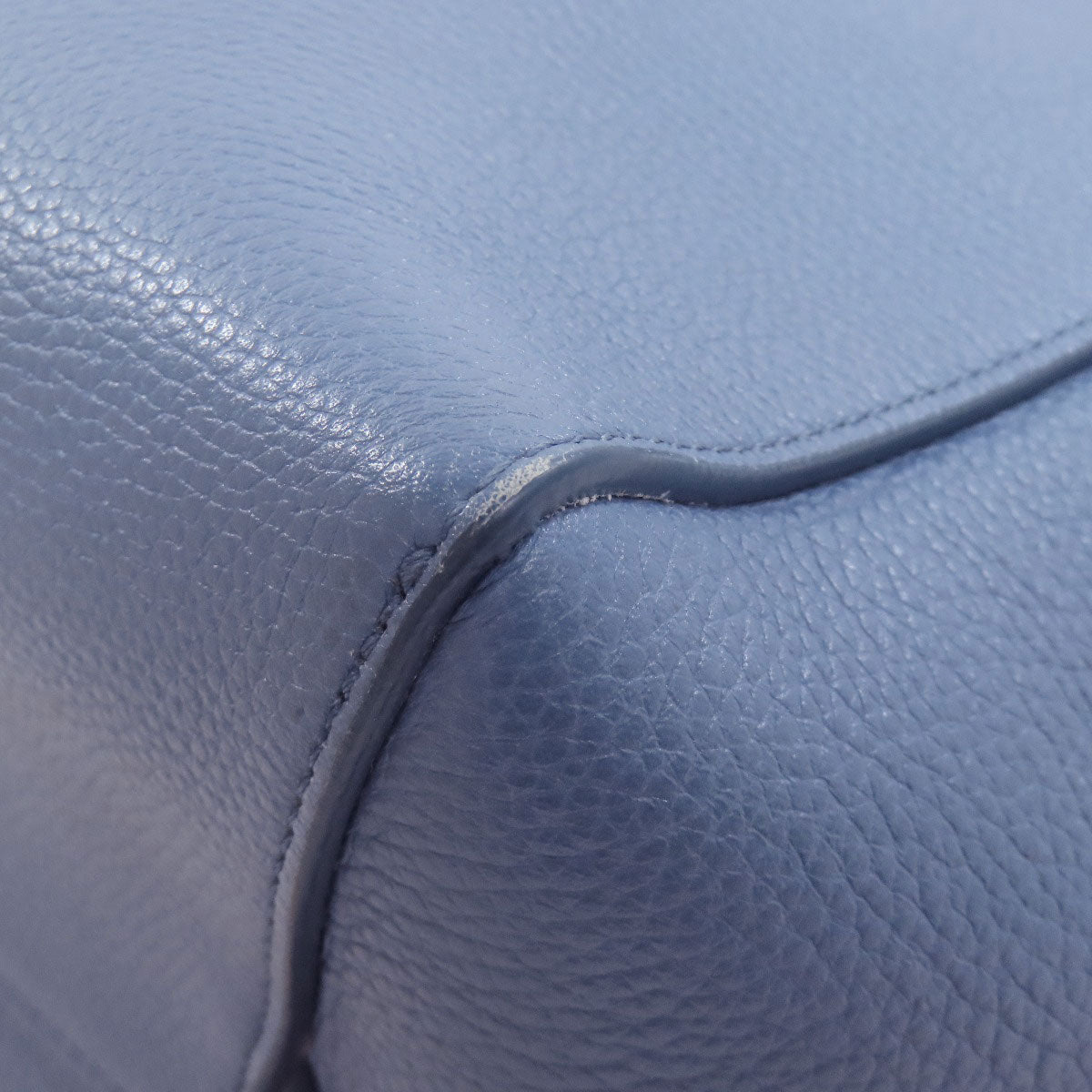 CELINE Shoulder Bag Calfskin blue Sangle Bucket Small