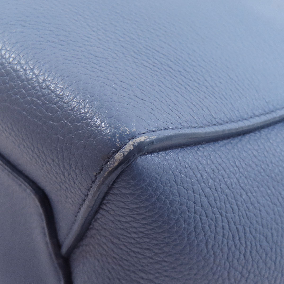 CELINE Shoulder Bag Calfskin blue Sangle Bucket Small
