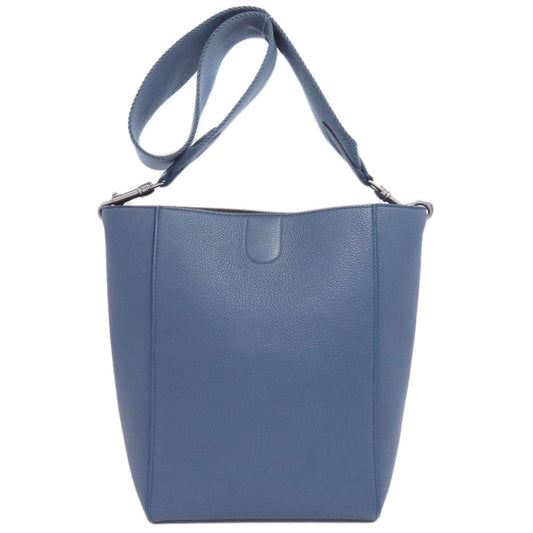 CELINE Shoulder Bag Calfskin blue Sangle Bucket Small