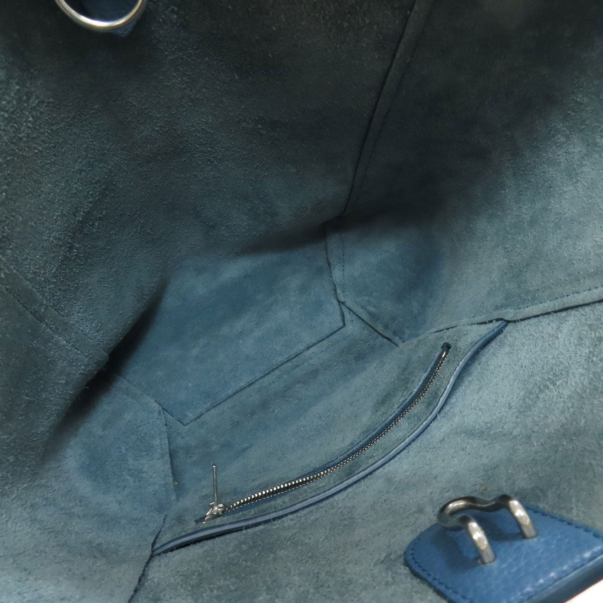 CELINE Shoulder Bag Calfskin blue Sangle Bucket Small